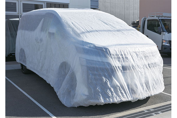 不織布タイプ　自動車カバー　1箱(10袋入ってます) L 10枚セット 防水不織布自動車カバー 1セット(10枚) 結一産業